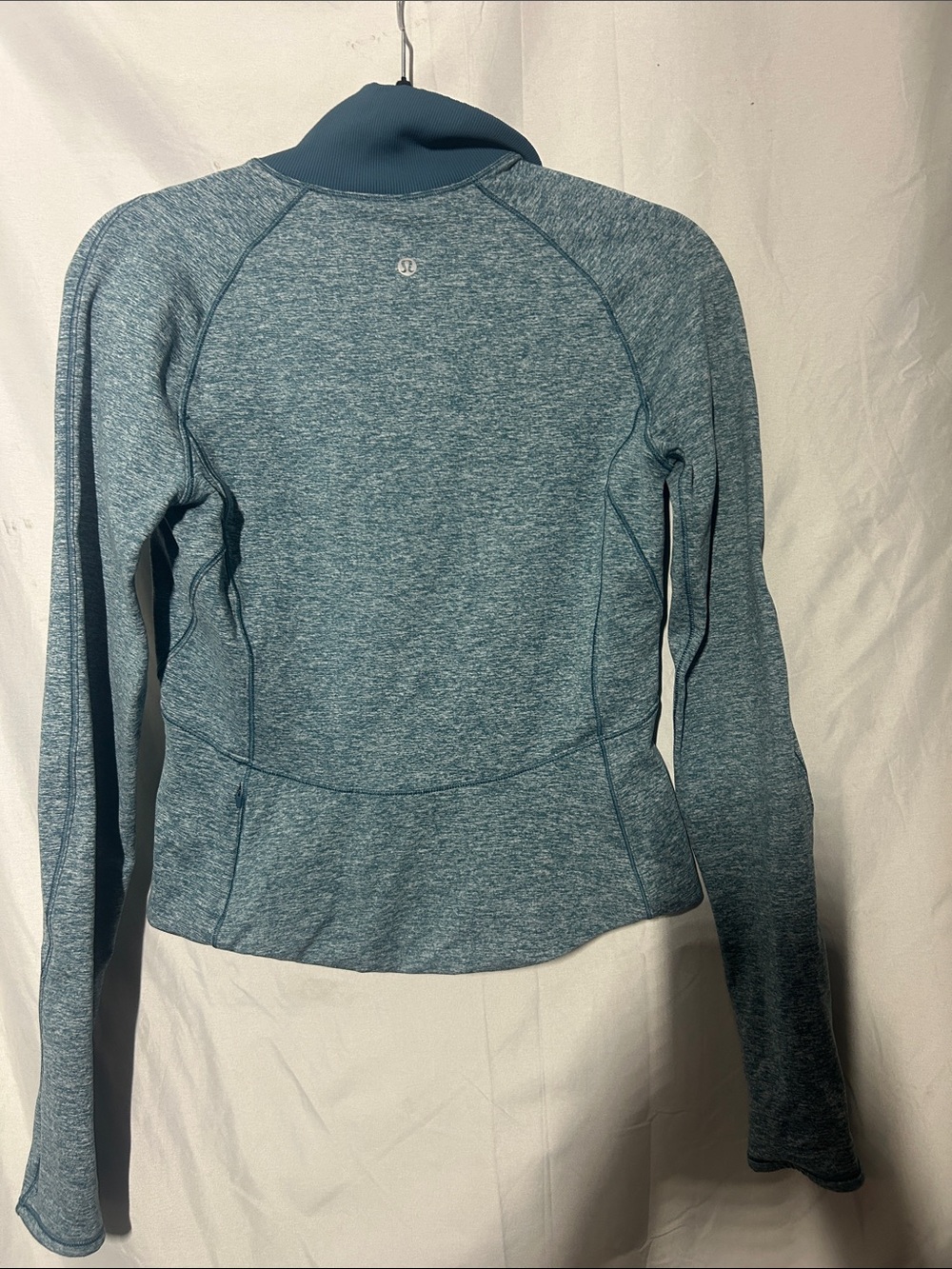 lululemon athletica Heathered Teal Blue Zip-Up Athletic Jacket
